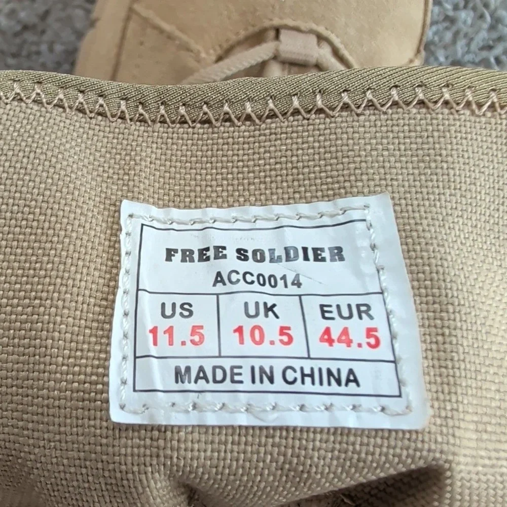 Free Soldier Tactical Mens Tan Work Boots ACC0014 Curdura Fabric 8